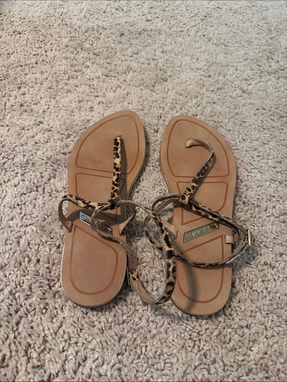 Matiko Leopard-Print Strappy Sandals in Tan and Brown